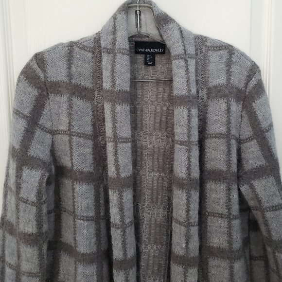 Gray Alpaca Wool Open Front Sweater Large - Picture 12 of 12